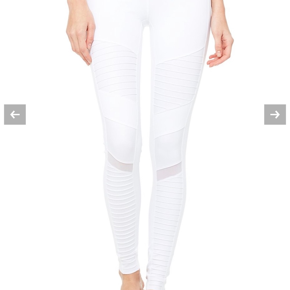 NWT Alo Yoga Major Moto Legging, Size M, White